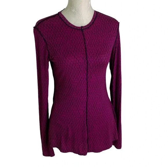 PROENZA SCHOULER WHITE LABEL Jersey Crewneck Shirt Magenta and Black Size S NWT - Picture 12 of 13